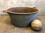 Grote zinken teil met handvatten! Leuk voor in de tuin 78 cm, Ophalen, Gebruikt, Rond, Balkon