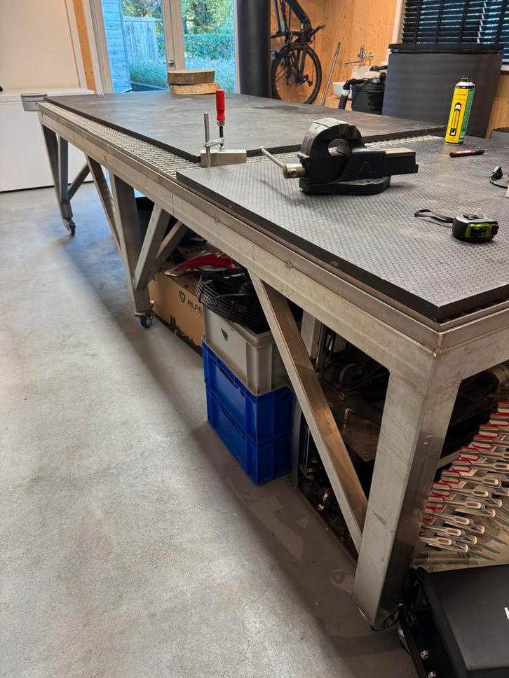 Rvs werkbank lastafel opspan tafel, Doe-het-zelf en Verbouw, Werkbanken, Gebruikt, Ophalen of Verzenden