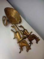Vintage 60's koper Romaanse karretje met paarden, Ophalen of Verzenden