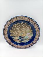 Vintage Chinese blauwe decoratieve schaal met Pauwen, Ophalen of Verzenden