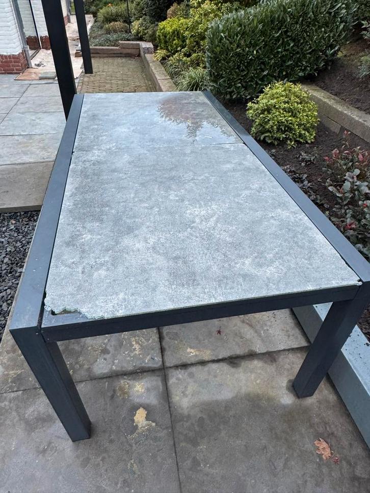 Calobra Uitschuifbare Tuintafel (let op beschadigd), Tuin en Terras, Tuintafels, Zo goed als nieuw, Rechthoekig, Aluminium, Ophalen