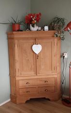 Houten hoekkast met lades en deuren, Huis en Inrichting, Ophalen, Gebruikt, 100 tot 150 cm, Teakhout