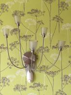 Wandlamp 5 armige zo goed als nieuw melkglas met metalen, Ophalen, Zo goed als nieuw, Glas