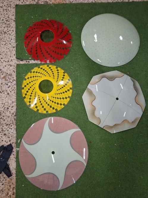 5 x lampenkap lampen kap plafonnière glas retro vintage set, Huis en Inrichting, Lampen | Plafondlampen, Gebruikt, Glas, Ophalen