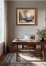 Stadsgezicht, bloemenmarkt Amsterdam, Jan Bevort (1917-1996), Antiek en Kunst, Kunst | Schilderijen | Klassiek, Ophalen of Verzenden