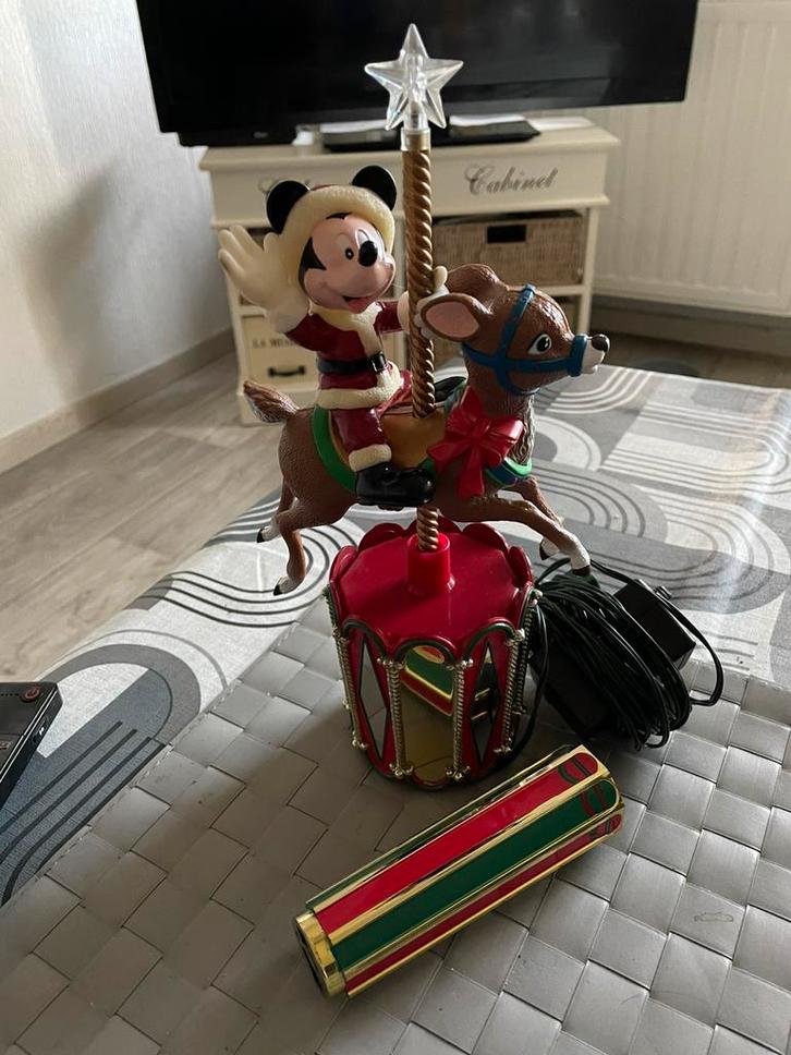 Mr. Christmas Mickey Mouse Rendier Carrousel Boomtop, Verzamelen, Disney, Zo goed als nieuw, Ophalen of Verzenden