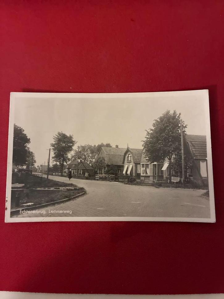 Oude ansichtkaart Echtenerbrug, Lemmerweg, Verzamelen, Ansichtkaarten | Nederland, Gelopen, Friesland, 1940 tot 1960, Ophalen of Verzenden