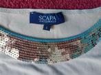 Scapa top beige met gouden lovertjes    ALS NIEUW, Maat 38/40 (M), Scapa, Beige, Ophalen of Verzenden