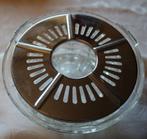 vintage waxinelichthouder rechaud glas metaal, Antiek en Kunst, Ophalen of Verzenden