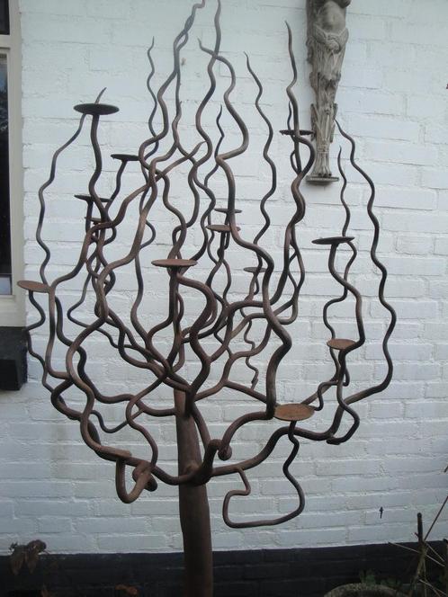 hele grootte masieven  kunst boom kandelaar, Tuin en Terras, Tuinbeelden, Metaal, Ophalen