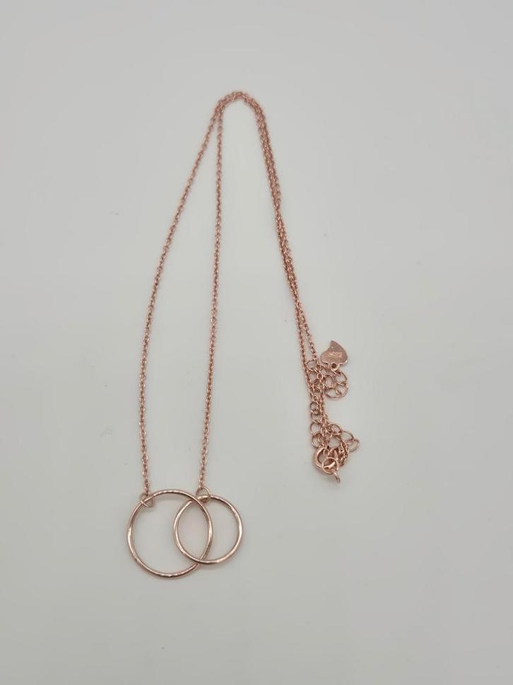 Roségouden zilveren ketting 925 - verstelbaar, Sieraden, Tassen en Uiterlijk, Kettingen, Gebruikt, Zilver, Roze, Verstelbaar, Verzenden