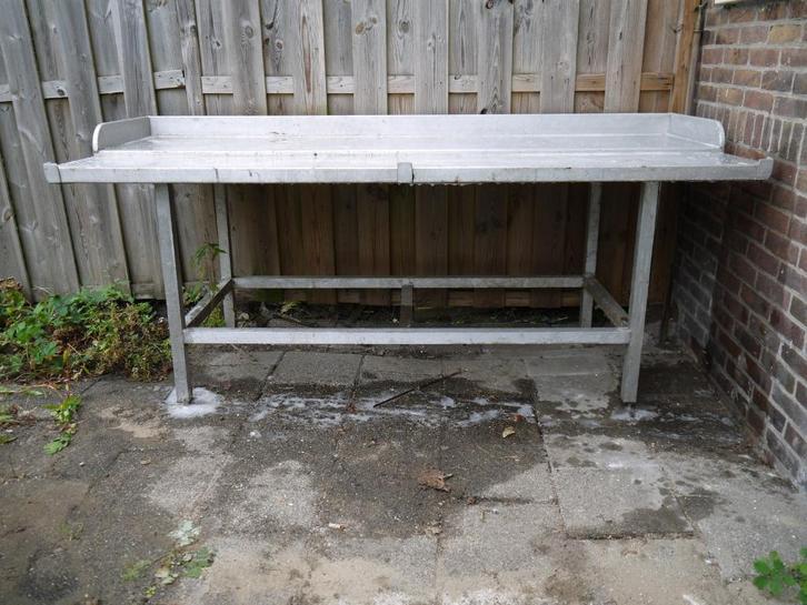slagers tafel,   Aluminium werk tafel, Huis en Inrichting, Keuken | Keukenbenodigdheden, Gebruikt, Ophalen