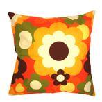 Retro kussenhoes Flowerpower | 45 x 45 cm, Huis en Inrichting, Verzenden, Nieuw, Oranje, Vierkant