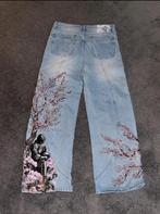 Jeans met bloesem, Ophalen of Verzenden, Zo goed als nieuw, Blauw