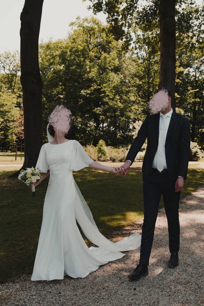 Trouwjurk - Fit & Flare, Kleding | Dames, Trouwkleding en Trouwaccessoires, Zo goed als nieuw, Trouwjurk, Wit, Ophalen of Verzenden