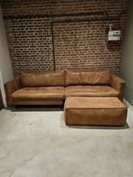 Stoere banken met poef, Huis en Inrichting, Banken | Bankstellen, Ophalen, Overige materialen, Gebruikt, Stoer eco leer