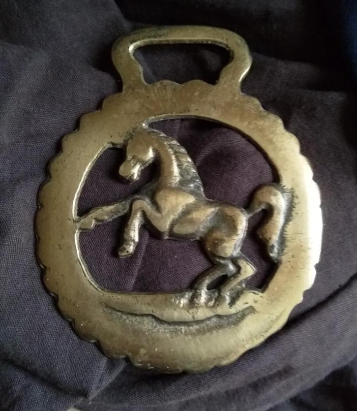 messing paardentuig medaillon, Antiek en Kunst, Curiosa en Brocante, Ophalen of Verzenden