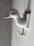 Handdoekhaakje Eend Porselein eendje wit met zwart oogje, Ophalen of Verzenden