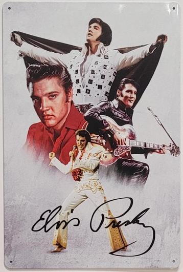 Elvis Presley collage fotos reclamebord van metaal wandbord  beschikbaar voor biedingen