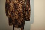 Ladress jaguar print jurk zijde achtige stof smaakvol mt S, Bruin, Verzenden, Zo goed als nieuw, Knielengte
