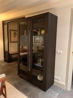 RH Black Wood and Glass Cabinet, Ophalen, Met deur(en), 100 tot 150 cm, Eikenhout