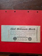 Duitse 5 Miljoen Mark Bankbiljet 1923, Postzegels en Munten, Bankbiljetten | Europa | Niet-Eurobiljetten, Ophalen of Verzenden