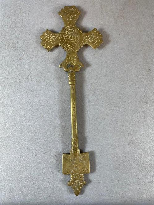230624 Afrikaans Koptisch hand kruis uit Ethiopie., Antiek en Kunst, Antiek | Religie, Ophalen of Verzenden
