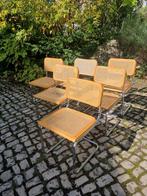 6 Cesca eetkamerstoelen - Marcel Breuer stijl, Huis en Inrichting, Stoelen, Ophalen, Gebruikt, Bruin, Hout