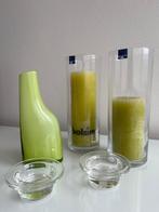 Kaarsen/kandelaar set, Ophalen of Verzenden, Zo goed als nieuw, Groen