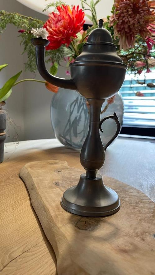 Tinnen Olie lamp, Antiek en Kunst, Antiek | Tin, Ophalen of Verzenden