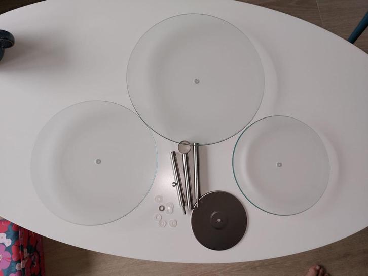 Glazen Xenos etagère 3 laags, Huis en Inrichting, Keuken | Servies, Nieuw, Glas of Glazen, Overige stijlen, Glas, Ophalen