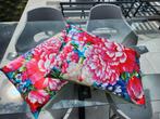 Mondiart luxe kussens Chinese bloemen met verlours stof, Ophalen of Verzenden, Nieuw, Rood, Rechthoekig