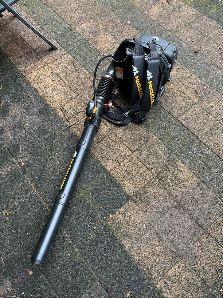 McCulloch GB 355BP Rugbladblazer - Krachtig!, Tuin en Terras, Bladblazers, Gebruikt, Ruggedragen, Benzine, Ophalen of Verzenden