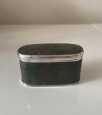 Antieke tabaksdoos, shagreen met zilveren rand. 1850, Antiek en Kunst, Ophalen of Verzenden, Zilver