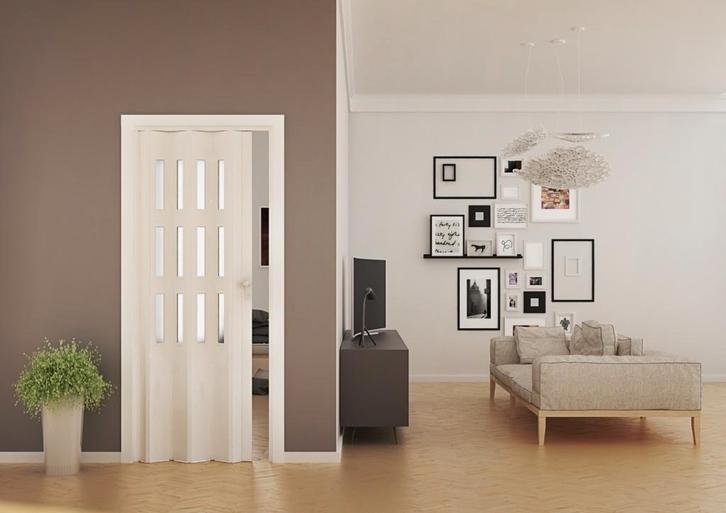 OPISOP Fortesrl Luciana vouwdeur glas i wit 88.5x214 cm, Huis en Inrichting, Stoffering | Gordijnen en Lamellen, Nieuw, 100 tot 150 cm