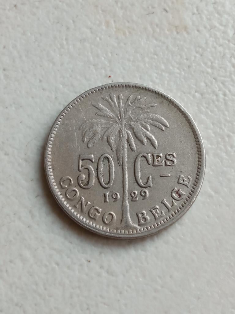 Belgisch Congo 50 centimes 1929, Ophalen of Verzenden, Overige landen, Losse munt