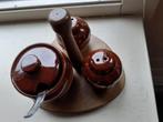 Ontbijt-setje salade-bestek peper&zoutstel houtwaxinelicht, Ophalen of Verzenden, Nieuw
