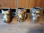 Bloempotten set van 3 dierenkoppen, Tuin en Terras, Bloempotten, Ophalen, Overige materialen, Tuin, Zo goed als nieuw