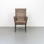 6x Montis Chaplin eetkamerstoelen taupe/bruin - zwart/dop, Niet ingevuld, Niet ingevuld, Leer, Ophalen of Verzenden