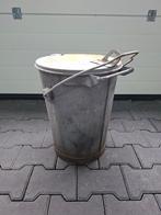 Zinken vuilnis emmer, Ophalen, Gebruikt, Minder dan 50 cm