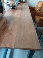 Eettafel Mangohout op industrieel onderstel, Ophalen, 200 cm of meer, 50 tot 100 cm, Zo goed als nieuw