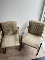 2 fijne groene eetkamerstoelen, Huis en Inrichting, Stoelen, Ophalen, Twee, Overige kleuren, Leer