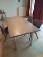Eettafel 170x90x77cm Grijs met wit. Metalen poten, Huis en Inrichting, Tafels | Eettafels, Ophalen, Gebruikt, 50 tot 100 cm, Vijf personen of meer