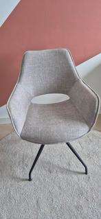 Twee EETKAMERSTOEL ZILVERGRIJS MET DRAAIPOOT, Huis en Inrichting, Stoelen, Ophalen, Twee, Zo goed als nieuw, Stof