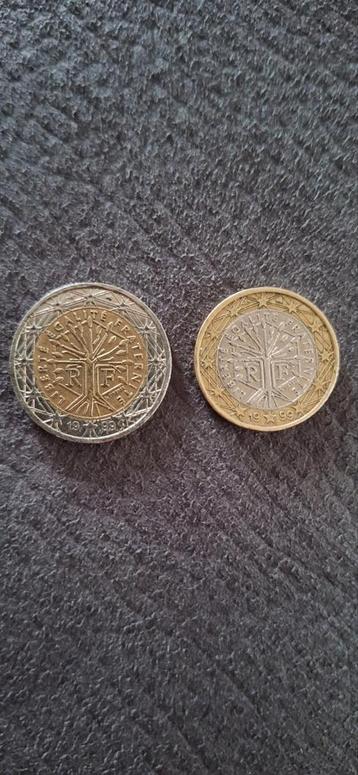 2 en 1 Euro munt Frankrijk 1999 beschikbaar voor biedingen
