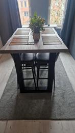 Eettafel en stoelen, Huis en Inrichting, Tafels | Eettafels, Ophalen, Gebruikt, 100 tot 150 cm, 50 tot 100 cm