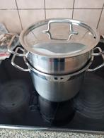 HEMA 2-delige Stoompan - 22cm, Huis en Inrichting, Ophalen of Verzenden, Gebruikt, Rvs, Kookpan of Snelkookpan