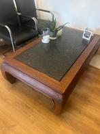 Marmeren en massief houten salon tafel, Huis en Inrichting, Tafels | Salontafels, Ophalen, 50 tot 100 cm, Zo goed als nieuw, Minder dan 50 cm