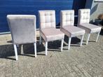 4 nieuwe zandkleur stoffen eetkamerstoelen, Huis en Inrichting, Stoelen, Ophalen, ., Nieuw, .