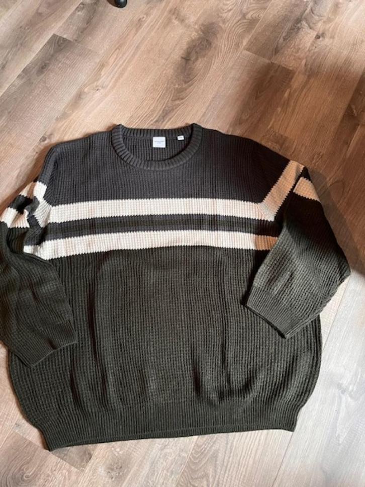 Z.g.a.n.  Jack & Jones gestreepte herentrui, maat 6XL, Kleding | Heren, Grote Maten, Zo goed als nieuw, Trui of Vest, Ophalen